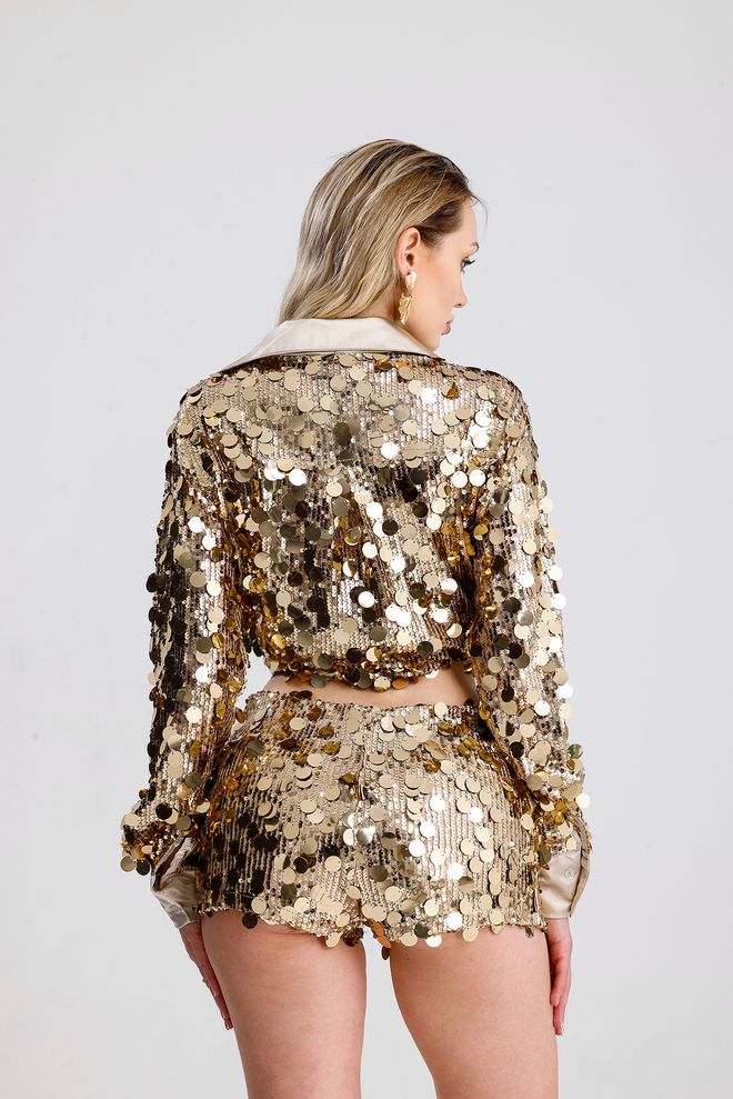 SENSE Gold Glam Sexy Elegant Bermuda Shorts Wholesale Clothing Glam