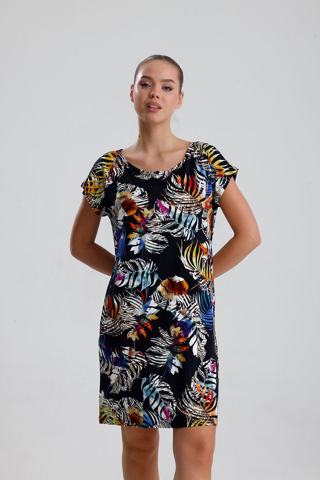 SENSE Siyah Gündelik Sevimli Düz Elbise Japone Kollu Toptan Giyim Gündelik