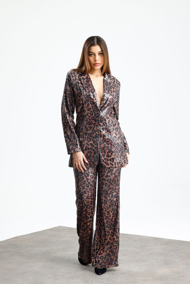 SENSE Brown Glam Single Breasted Blazer Jacket Wholesale Clothing Work