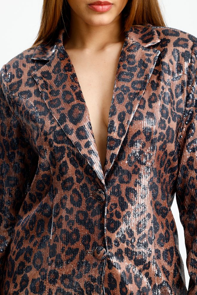 SENSE Brown Glam Single Breasted Blazer Jacket Wholesale Clothing Fall