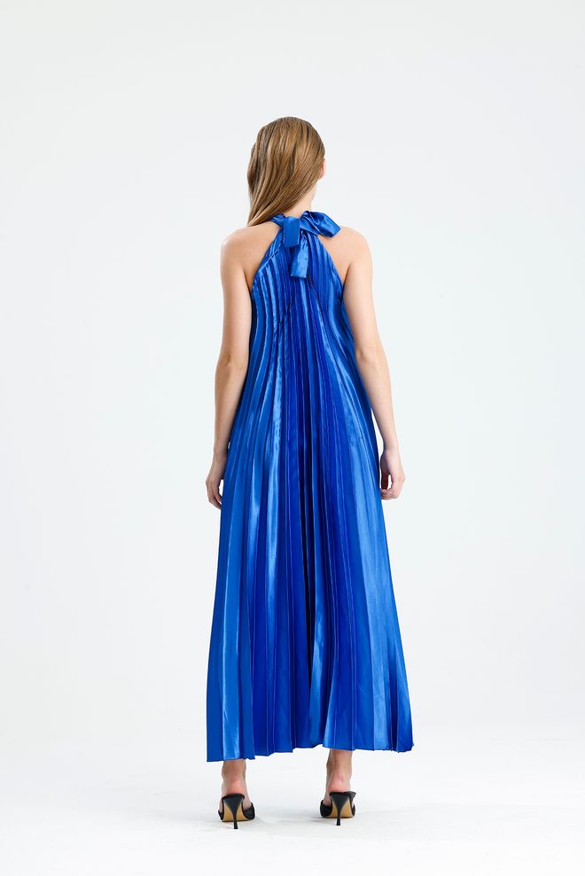 SENSE Eleganti Mėlyna A Silueto Su Aukštu Kaklu Suknelė Didmeninė prekyba drabužiais Helovynas