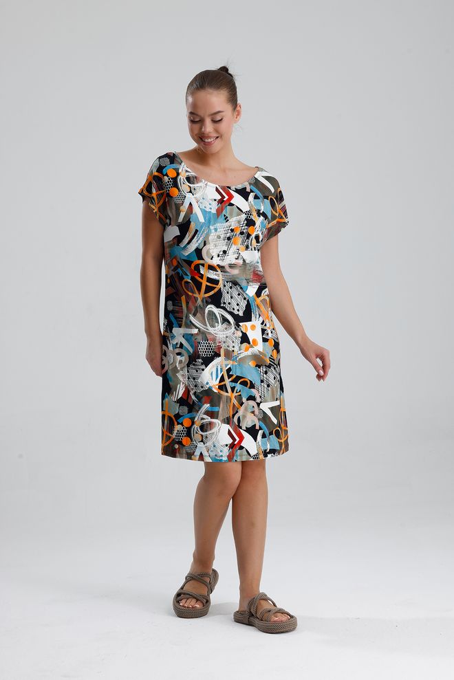 SENSE Črna Priložnostna Ulična Obleka Shift Oblačila na debelo 1