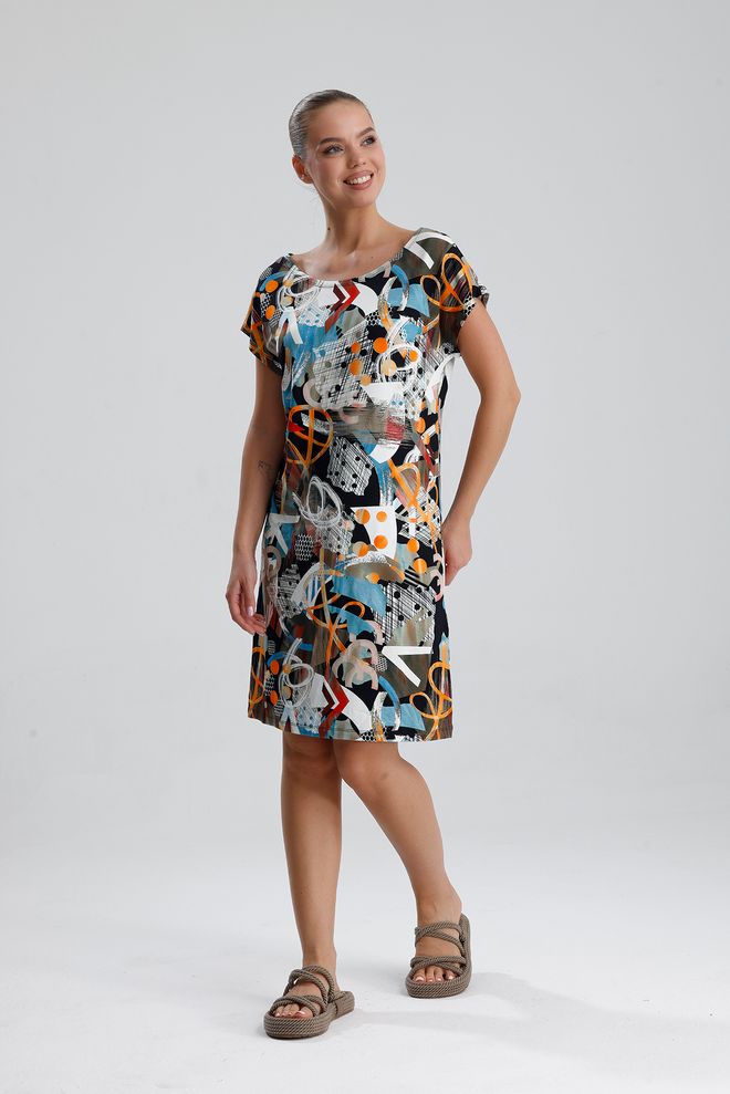 SENSE Črna Priložnostna Ulična Obleka Shift Oblačila na debelo Plaža