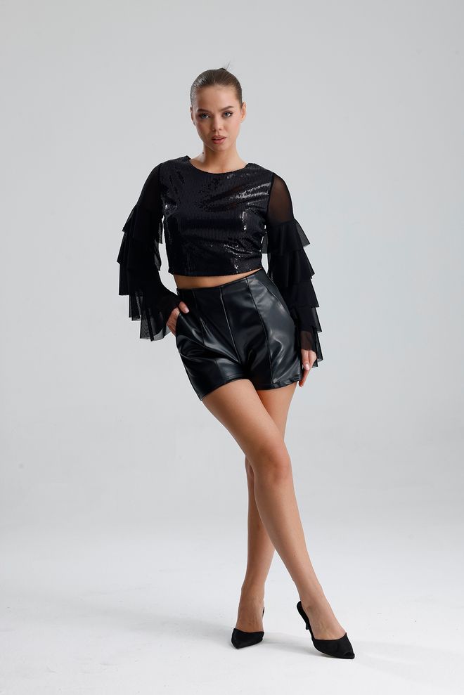 SENSE Pantalones Cortos Negros Sexy Elegantes Glam Casual Ropa al por mayor Casual