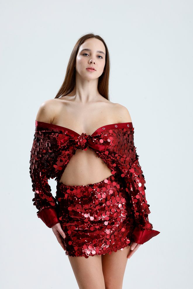 SENSE Crvena Seksi Glamurozna Uz Tijelo Mini Suknja S Visokim Strukom Veleprodaja odjeće 1