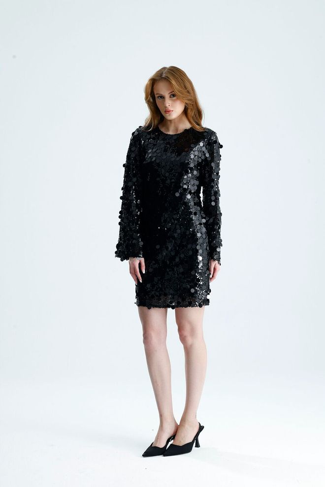 SENSE Schwarzes Elegantes Glam Formales Sexy Kleid Großhandelskleidung 1