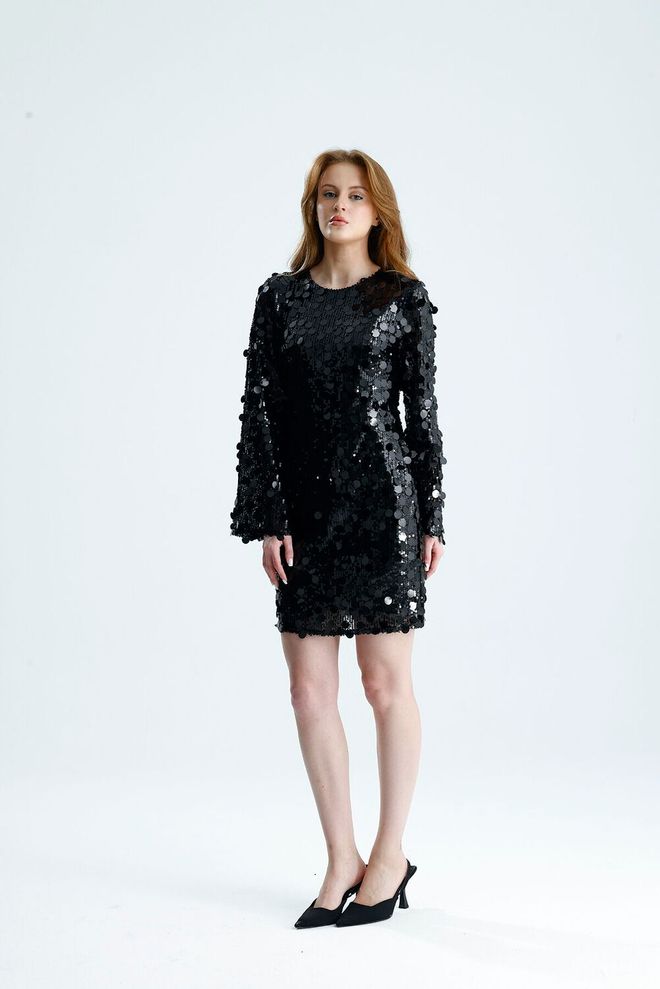 SENSE Schwarzes Elegantes Glam Formales Sexy Kleid Großhandelskleidung Geburtstag