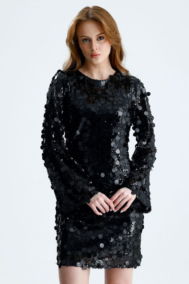 SENSE Schwarzes Elegantes Glam Formales Sexy Kleid Großhandelskleidung Sexy