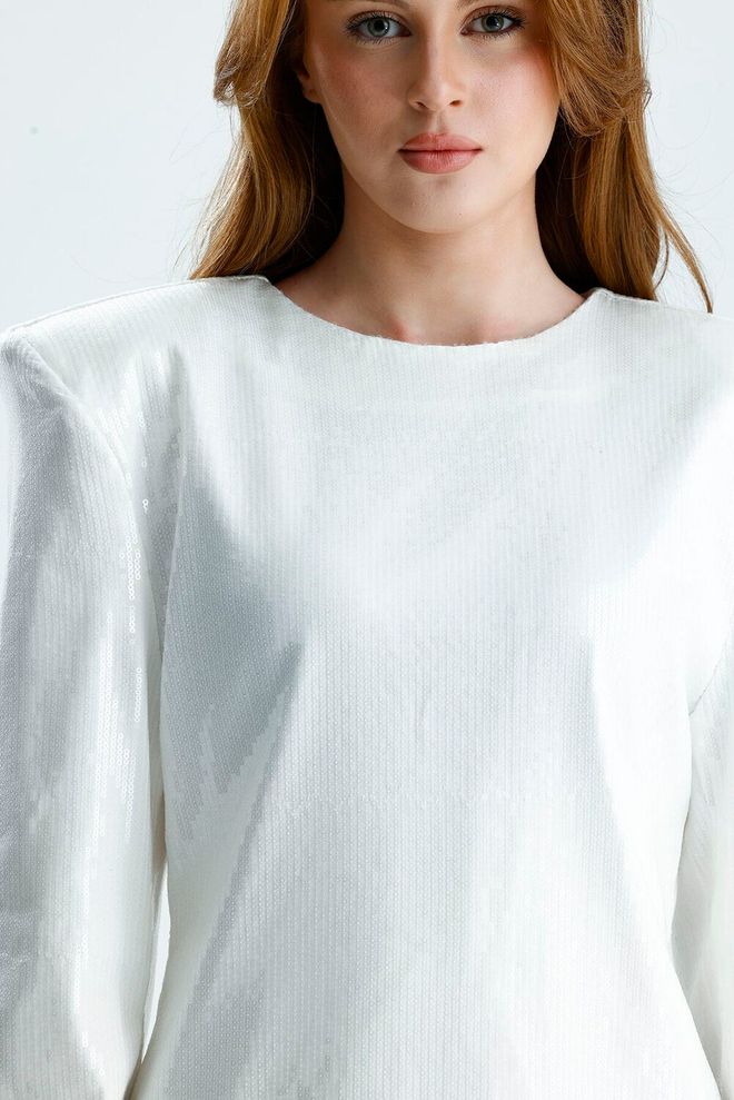 SENSE Elegante Vestito Bianco Mini A Guaina Con Maniche Lunghe Abbigliamento all'ingrosso Primavera