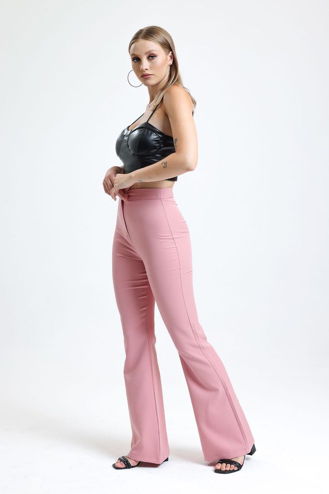 SENSE Powder Flared Zippered Pocket Hürrem Trousers Wholesale Clothing Work