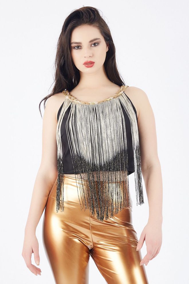 SENSE Pletena Bluza S Crnim Ovratnikom_blz32274 Veleprodaja odjeće Elegantan