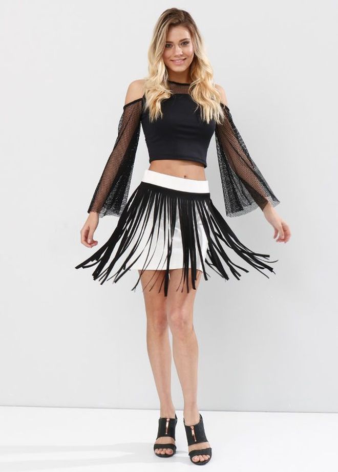 SENSE Ecru Trumpas Odinis Kutais Plieninis Sijonas Didmeninė prekyba drabužiais Išleistuvės