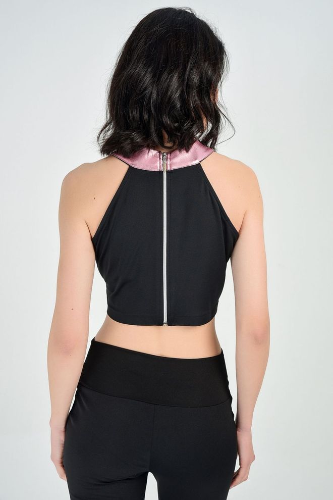 SENSE Yakası Garnili Sırtı Fermuarlı Bluz Toptan Giyim Ev Hali