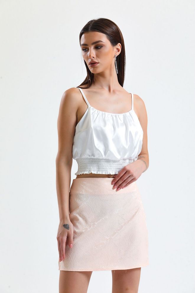 SENSE Minirok van poederjacquard_Etk32609 Groothandel Kleding Casual