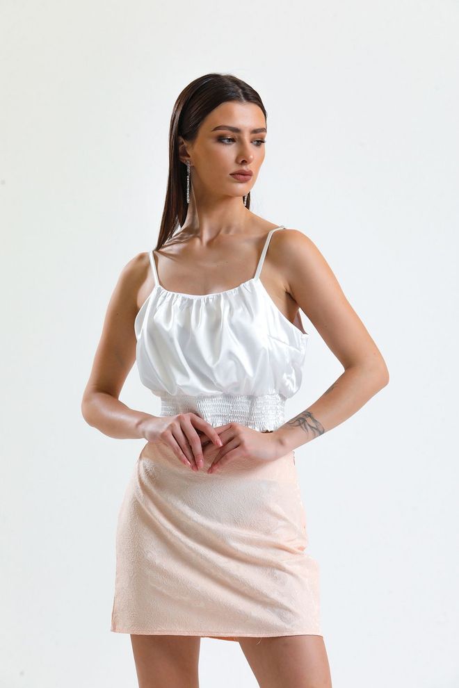 SENSE Powder Jacquard Mini Skirt_Etk32609 Wholesale Clothing Polyester