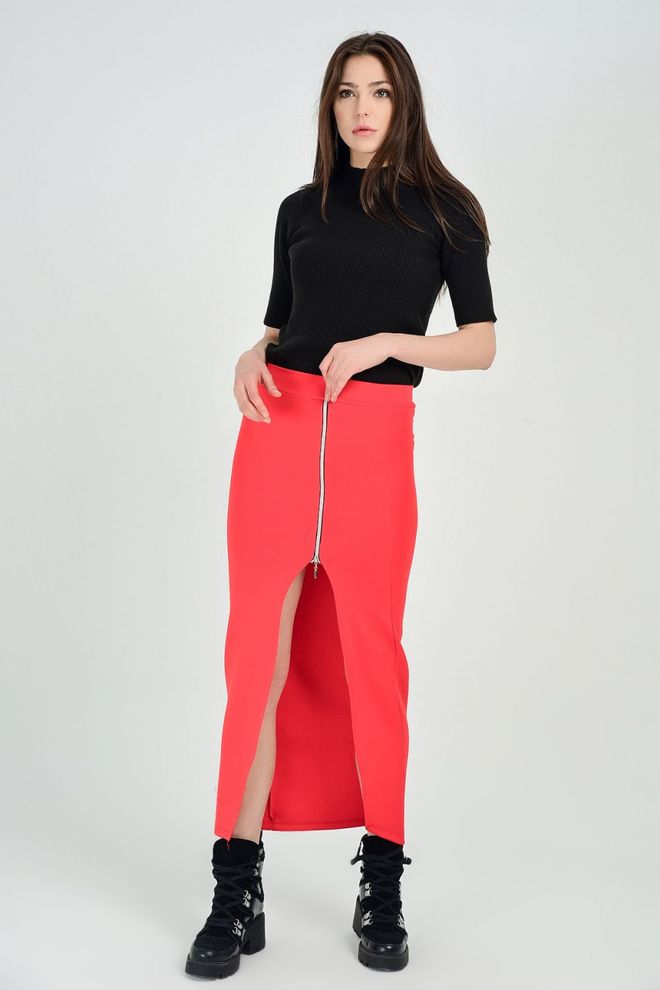 SENSE Roter Rock – Einbeiniger Rock Im Hosen Look Großhandelskleidung Lässig