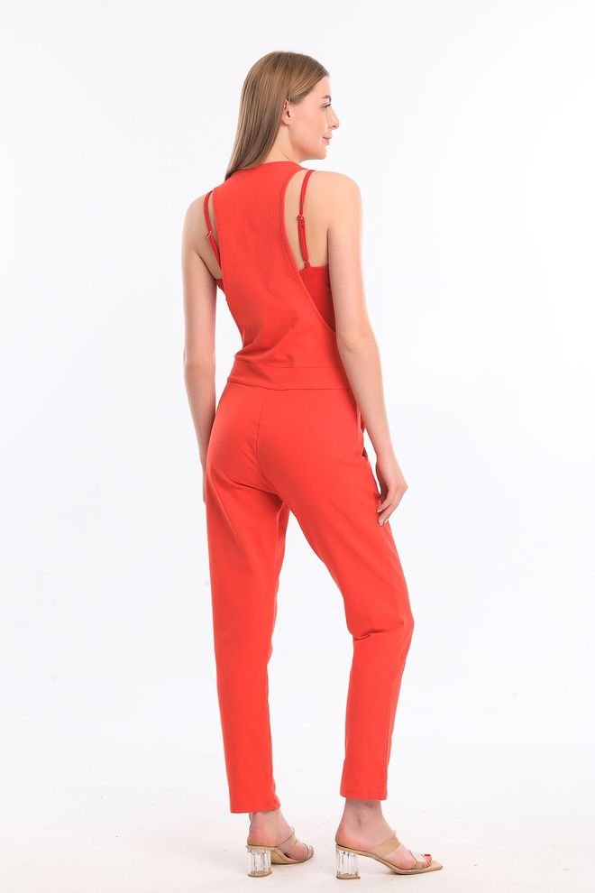 SENSE Coral Sequin Detailed Jumpsuit Wholesale Clothing Elegant