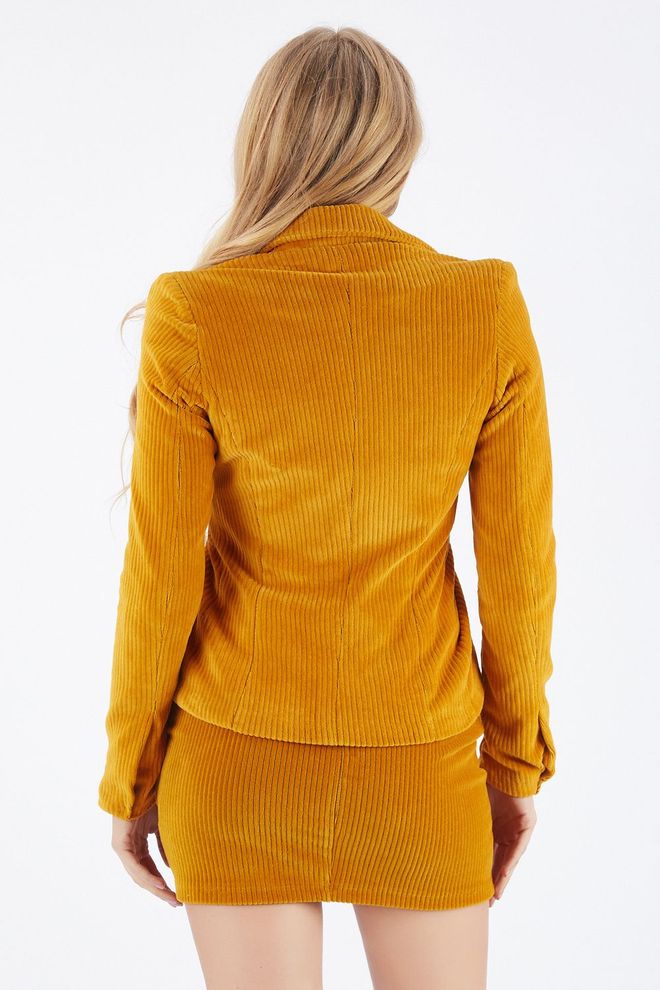 SENSE Mustard Velvet Corduroy Mini Skirt Wholesale Clothing Fall