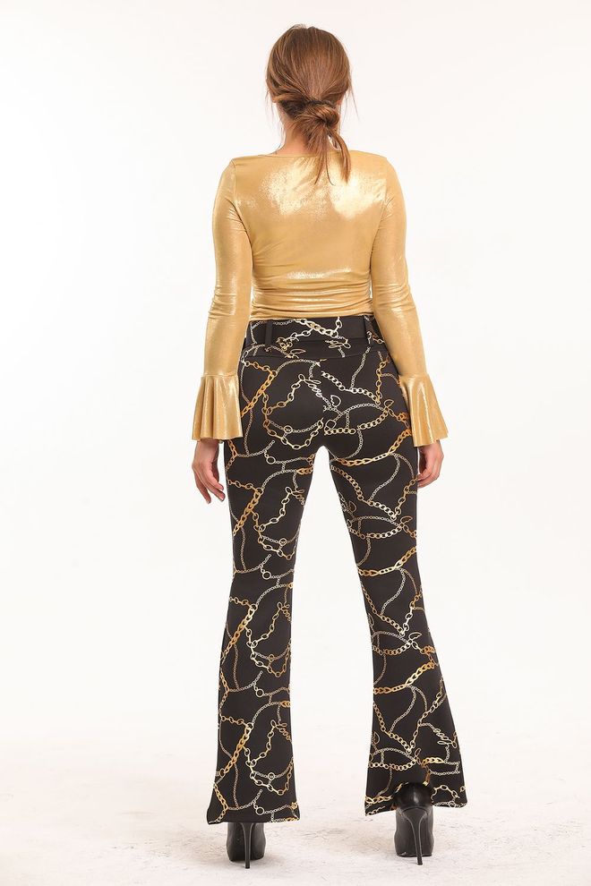 SENSE Chain Printed Scuba Trousers Wholesale Clothing 4