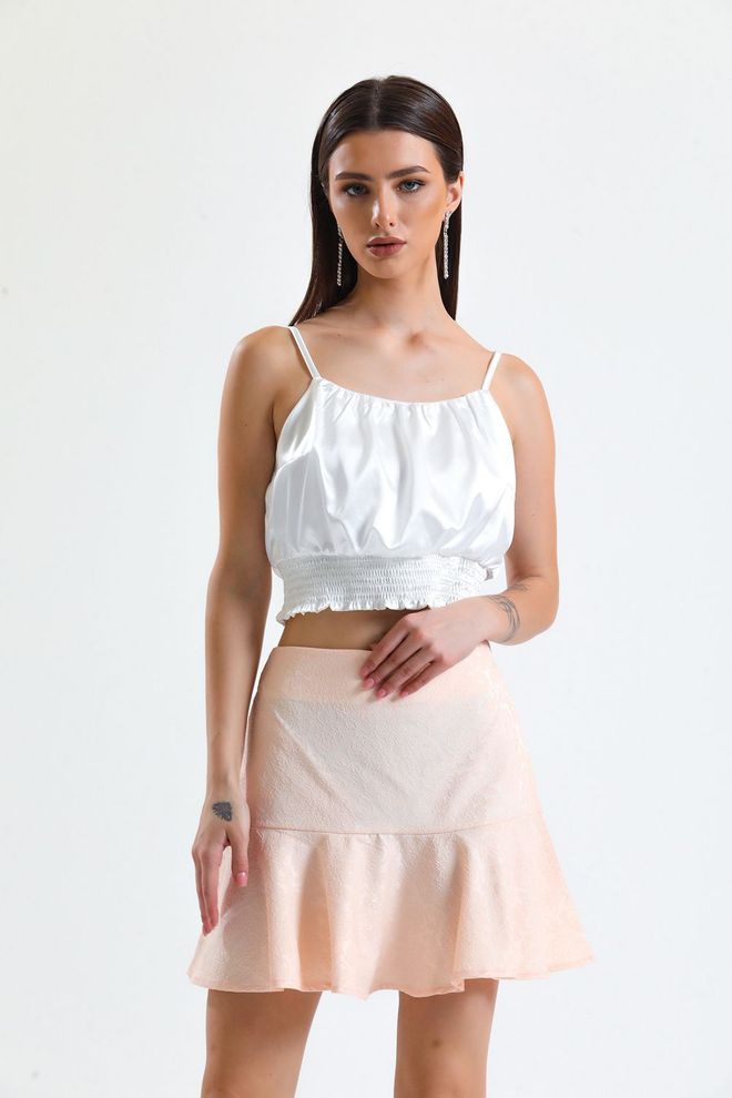 SENSE Powder Jacquard Short Flounce Skirt_Etk32608 Wholesale Clothing Polyester