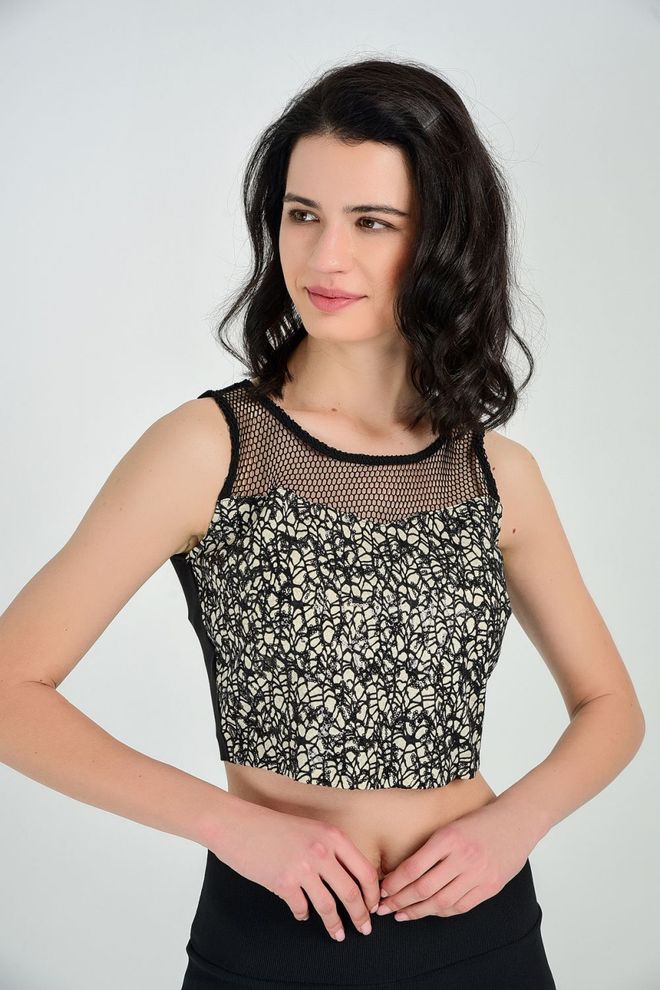 SENSE Back Zipper Sequin Short Blouse Wholesale Clothing Polyester