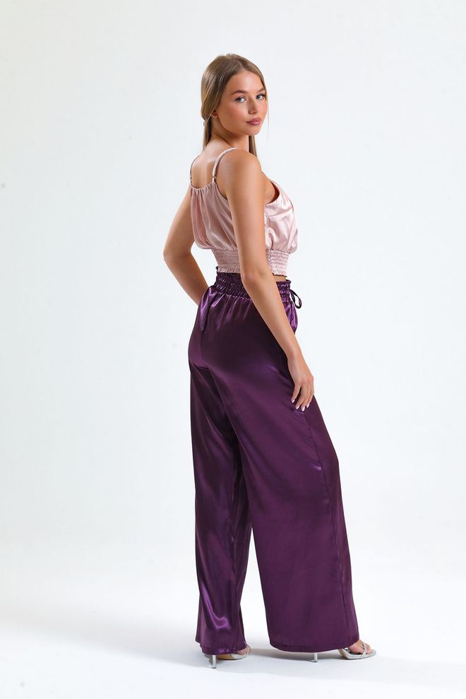 SENSE Powder Gippe Printed Satin Blouse Wholesale Clothing Spring