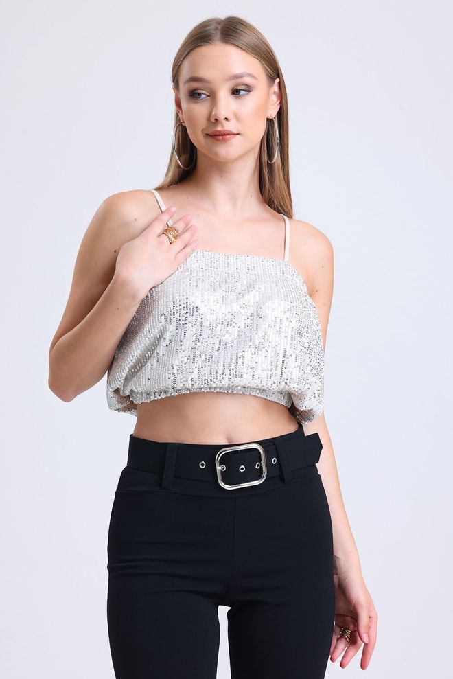 SENSE Silver Sequined Evening Dress Bustier Wholesale Clothing Formal