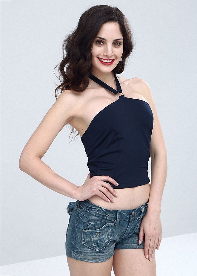 SENSE Navy Blue Micro Bustier With D Buckle On The Back Wholesale Clothing Casual