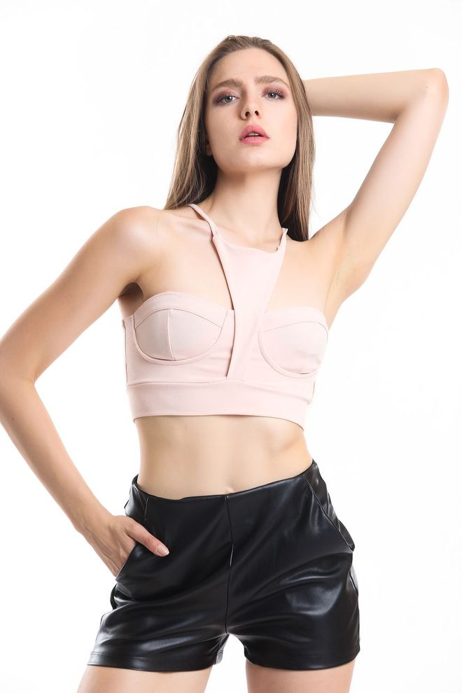 SENSE Bustier Aus Scuba Crêpe Mit Puder Riemen Globus Großhandelskleidung Lässig