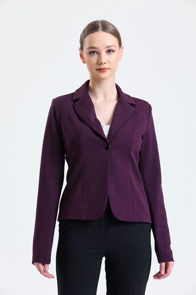 SENSE Purple Blazzer Scuba Lined Jacket Wholesale Clothing Elegant