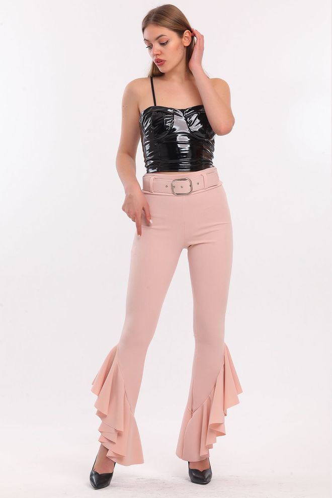 SENSE Pique Plieno Kelnės Su Pudros Diržu Didmeninė prekyba drabužiais Proginis