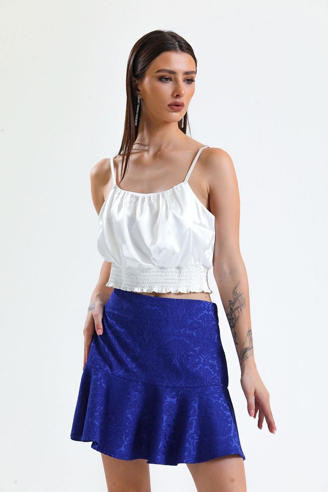 SENSE Saks Jacquard Short Flounce Skirt_Etk32608 Wholesale Clothing Casual