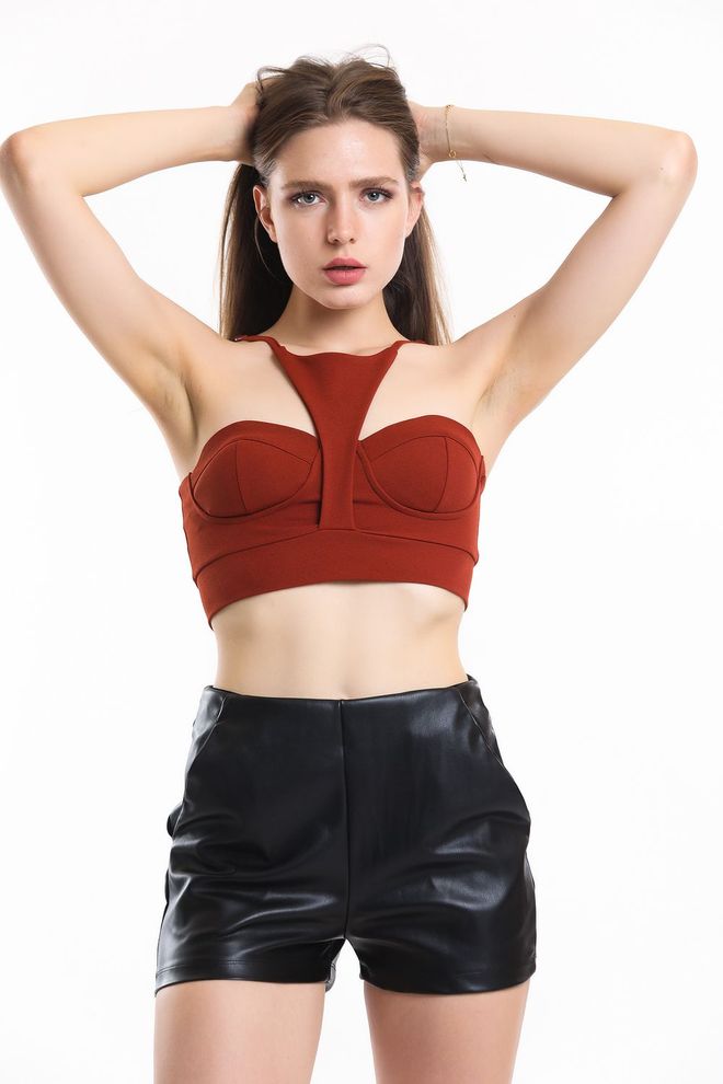 SENSE Scuba Crepe Bustier With Tile Strap Glops Wholesale Clothing Polyester