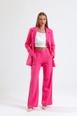 A wholesale clothing model wears sns10655-sense-pink-ornamental-stitched-hürrem-fabric-wide-leg-trousers, Turkish wholesale  of 