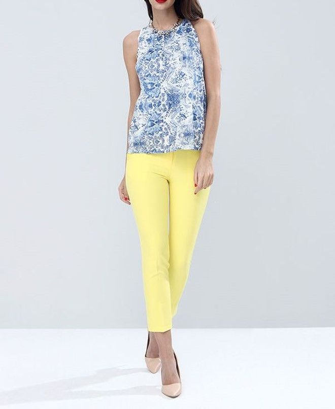 SENSE Сенсе Жуте Панталоне Панталоне Од Глежњача Од Тканине Атлас Велепродаја одеће Јесен/јесен