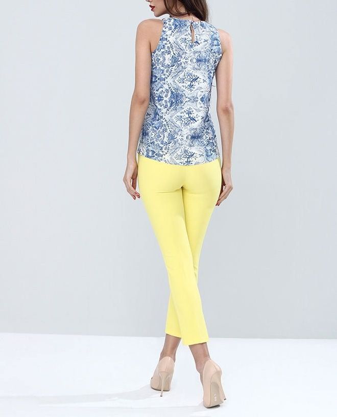 SENSE Сенсе Жуте Панталоне Панталоне Од Глежњача Од Тканине Атлас Велепродаја одеће Формални