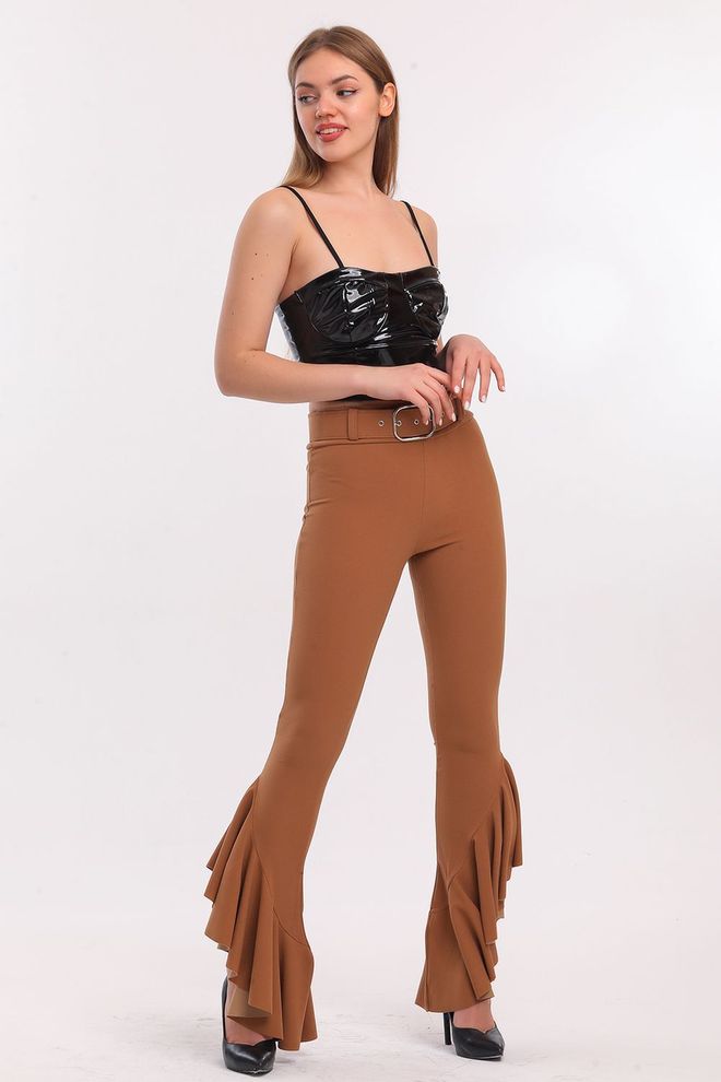 SENSE Sense Saffron Elastinės Juosmens Megztos Kelnės Didmeninė prekyba drabužiais Proginis