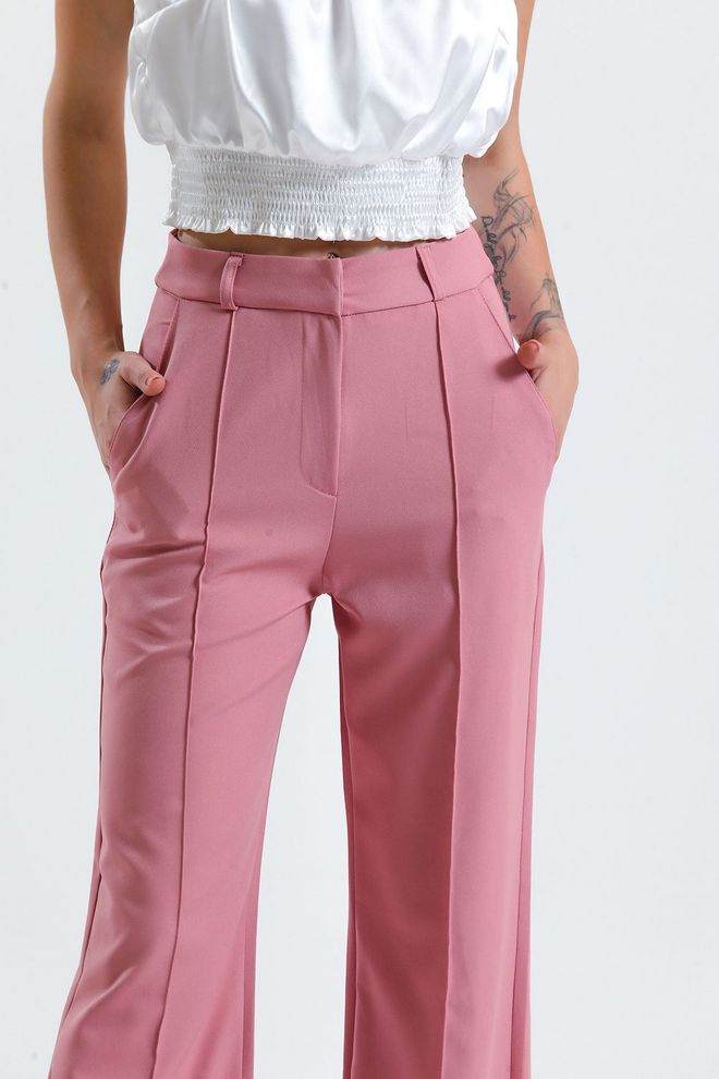 SENSE Sense Powder Ornamental Stitched Hürrem Fabric Wide Leg Trousers Wholesale Clothing Spring