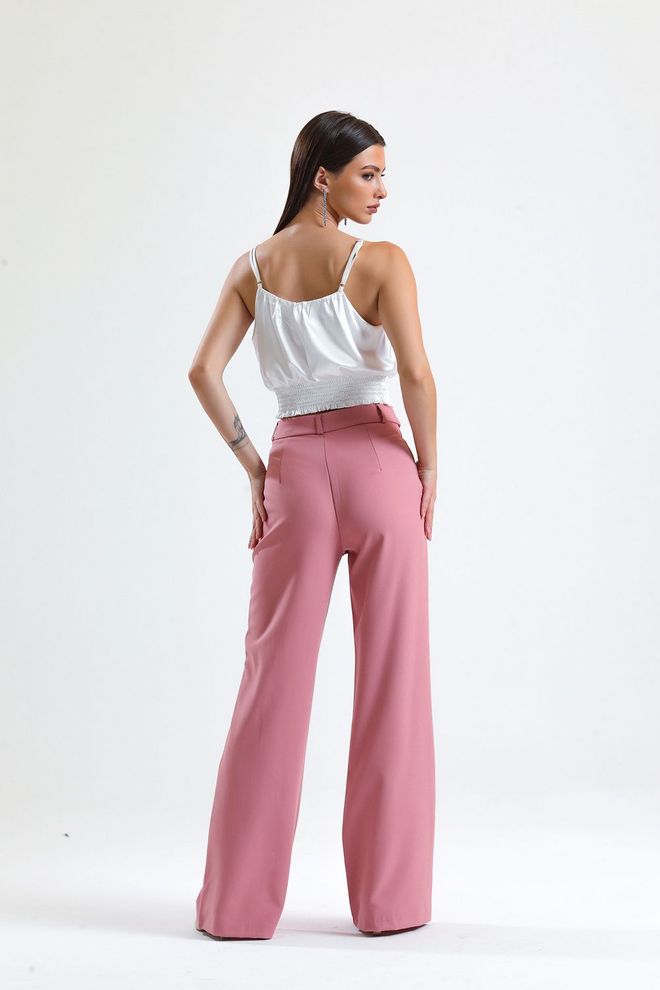 SENSE Sense Powder Ornamental Stitched Hürrem Fabric Wide Leg Trousers Wholesale Clothing Formal