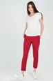 A wholesale clothing model wears sns10767-sense-claret-red-plus-size-trousers, Turkish wholesale  of 