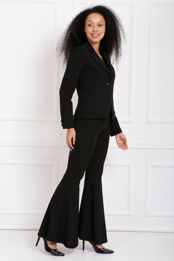 SENSE Sense Black Fabric Coated Belt Below Knee Flounce Pique Trousers Wholesale Clothing Birthday