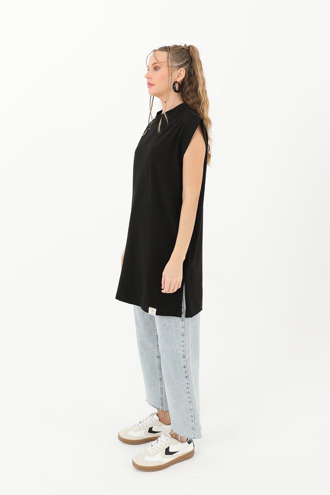 SOUL Kadın Basic Kolsuz T Shirt Toptan Giyim Kumaş yok