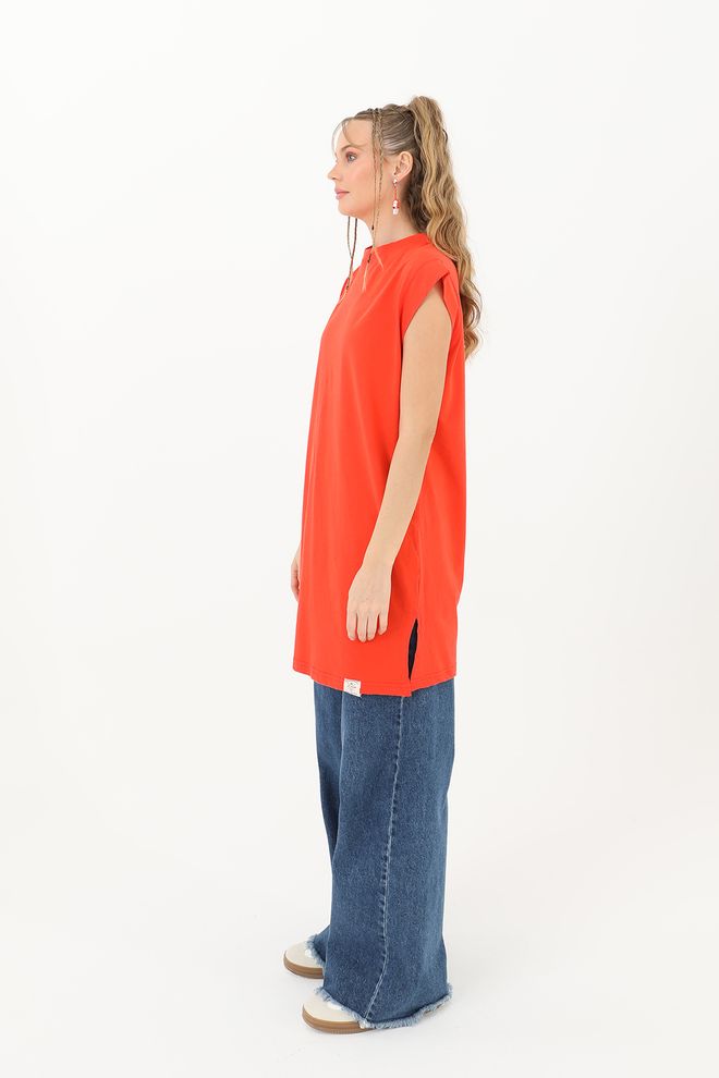 SOUL Kadın Basic Kolsuz T Shirt Toptan Giyim Kumaş yok