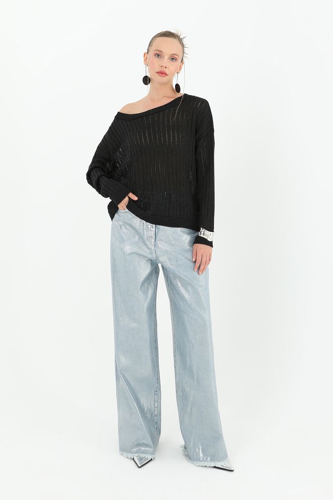 SOUL Женская Серебристая Трикотажная Блузка Оптовая продажа одежды 0