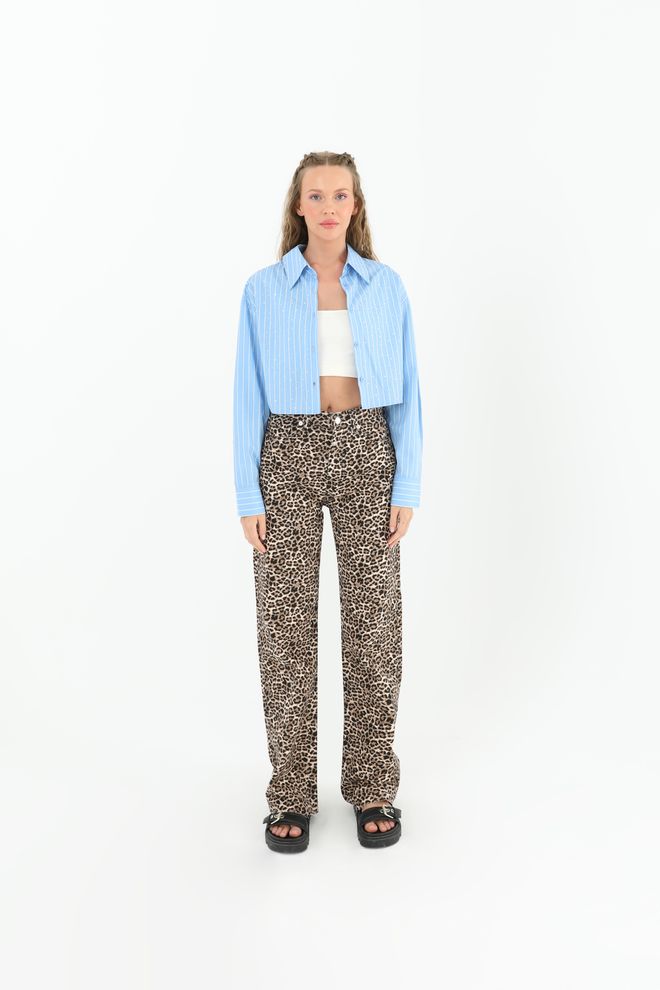 SOUL Dámske Leopardie Voľné Nohavice Veľkoobchod s oblečením Žiadna látka