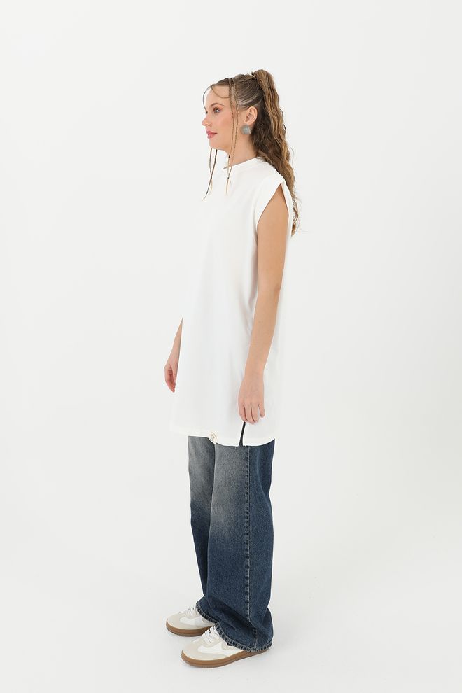 SOUL Kadın Basic Kolsuz T Shirt Toptan Giyim Kumaş yok