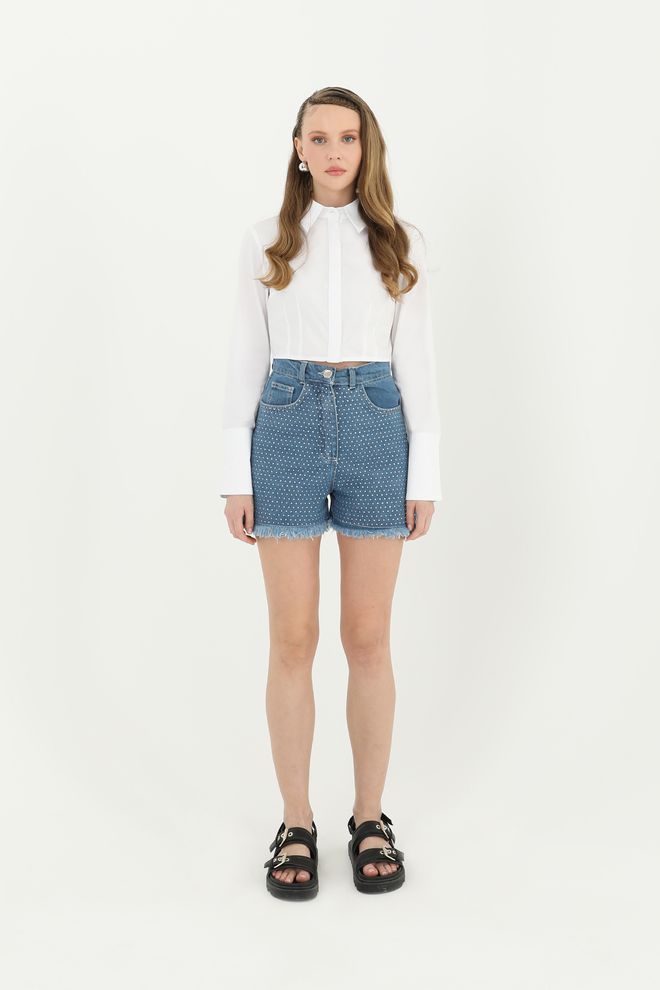 SOUL Chemise Courte Détaillée À Manches Manchettes Pour Femmes Vêtements en gros Décontracté