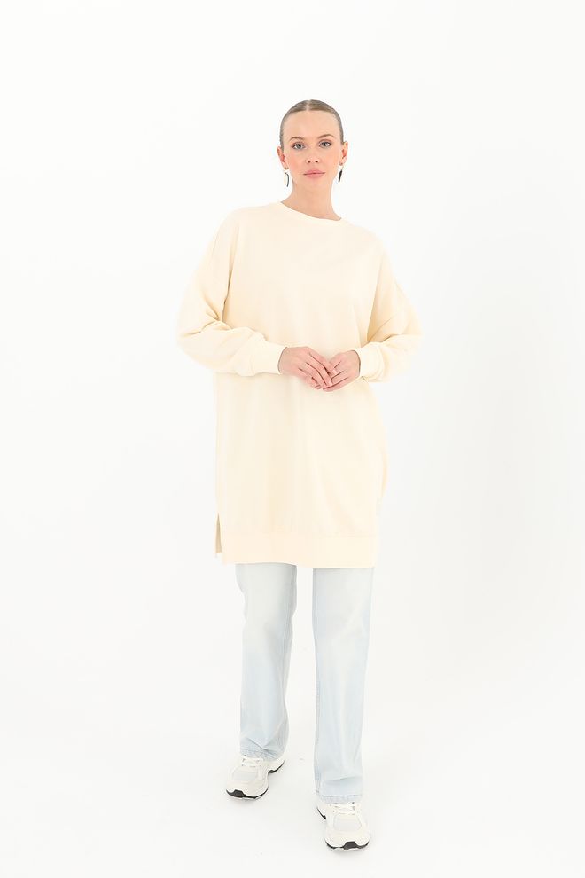 SOUL Basic Tunic Cream Wholesale Clothing Casual