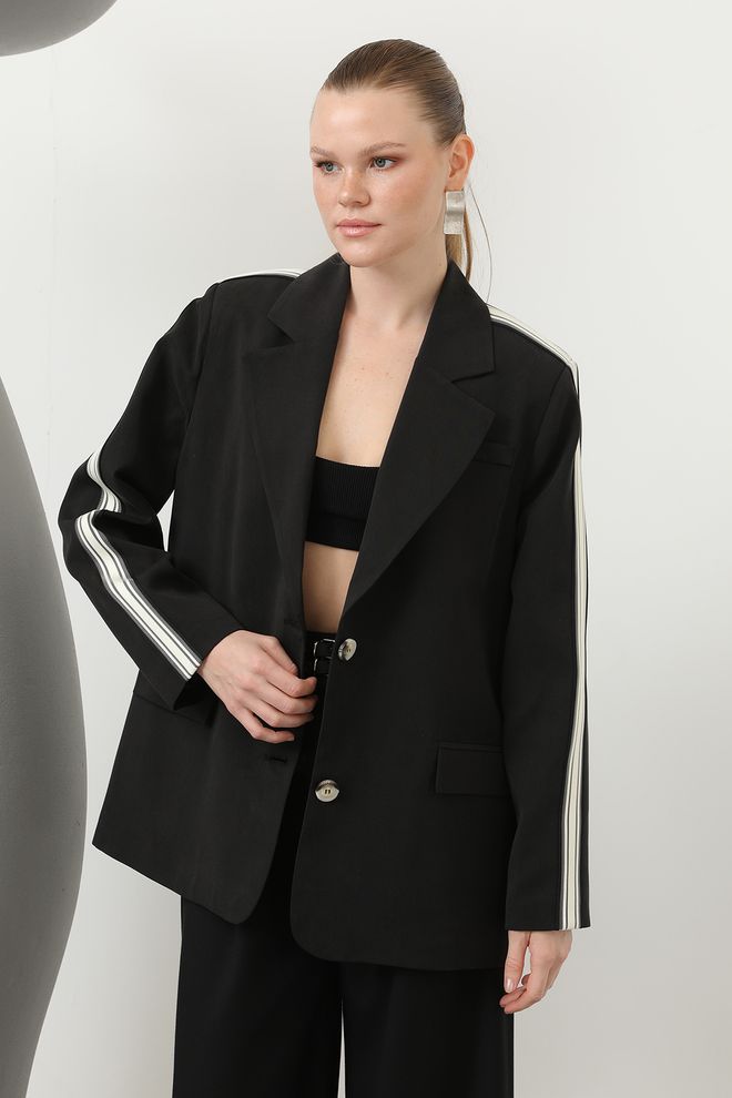 SOUL Veste Blazer À Rayures Détaillées Pour Femmes Vêtements en gros Formel