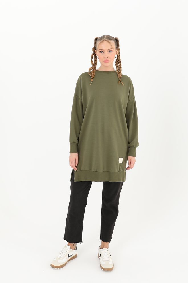 SOUL Basic Tunic Khaki Wholesale Clothing Casual